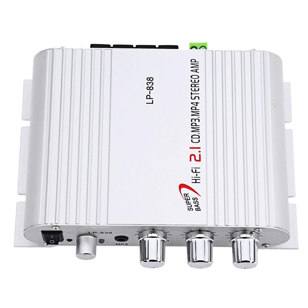 PolarLander Power Car Amplifier MP3 Radio Audio Stereo Bass Speaker Booster Player for Bike Home No Power Plug Hi-Fi 2.1