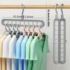 3pcs, Plastic 9-Hole Foldable Hangers, Heavy Duty Space Saving Clothes Organizer Hangers, For Room, Closet, Wardrobe, Home & Dor