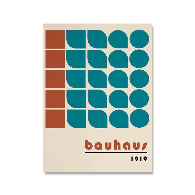 Abstrakte Bauhaus-Kunstdrucke, moderner Minimalismus, Museumsausstellungsplakat auf Leinwand