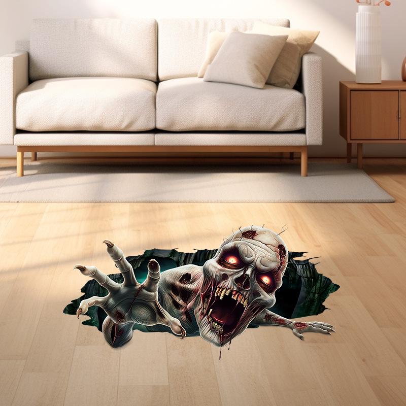 3D Stereoscopic Ghost Floor & Window Halloween Party Stickers for Decorations