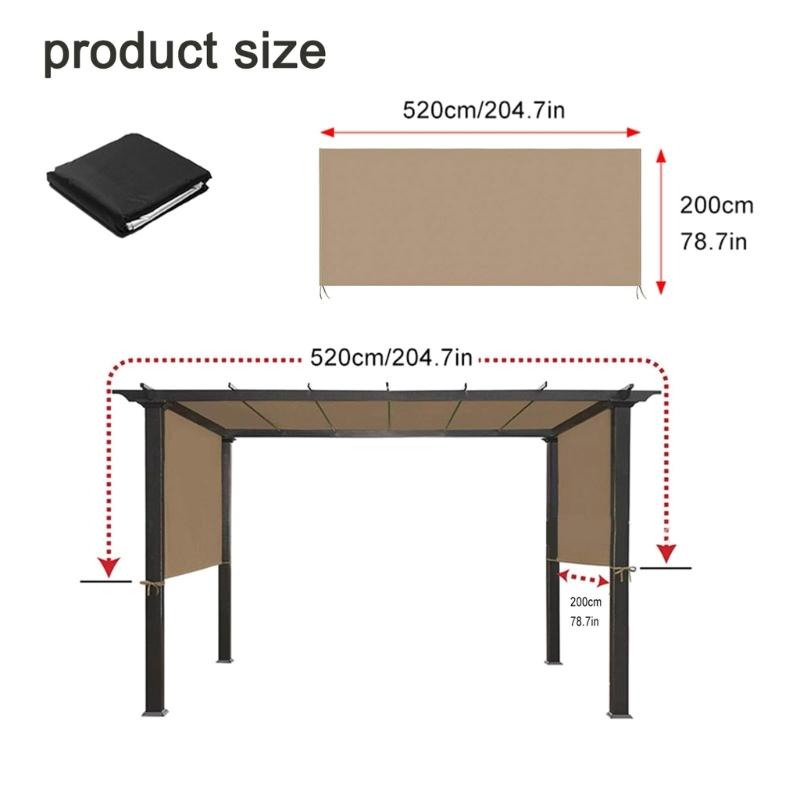 652F Durable Gazebo Canopy Cover Replacement Rainproof Design Quick Setups Tool Less