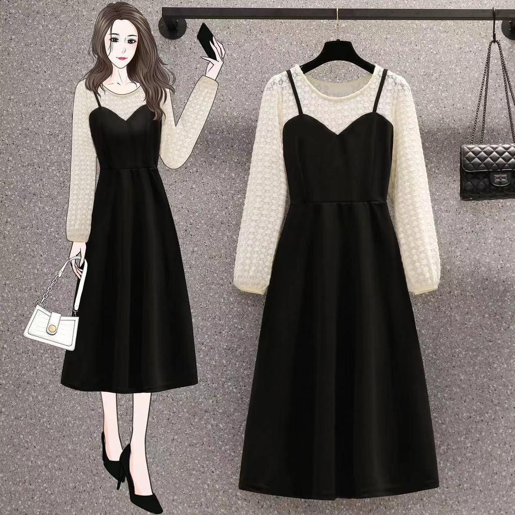 Women's Plus Size Spring/Summer Sweet Slimming Two-Piece Dress