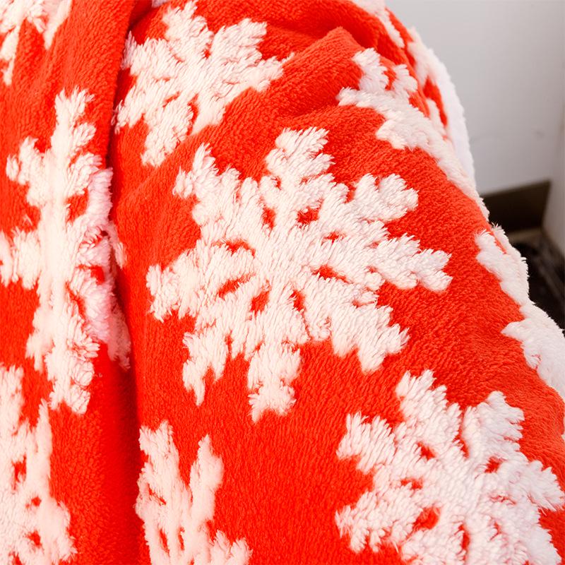 Doppellagige warme Flanell-Jacquarddecke für den Winter