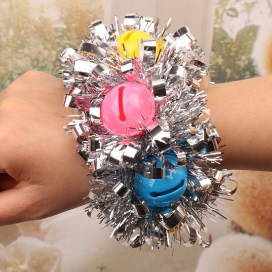 Dětské taneční zápěstí Květinový zvonek Srdce Flitry Dekor Jasné barvy Náramek na zapínání na přezku Dětské oblečení na párty příslušenství