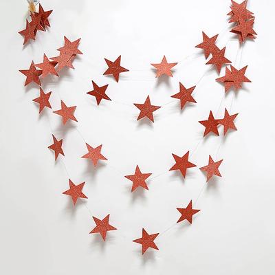4M Glitter Star String With 10CM Garland Banner Shining For Christmas Birthday Wedding Party Home Shopwindow Hanging Ornament Decoration Supplies