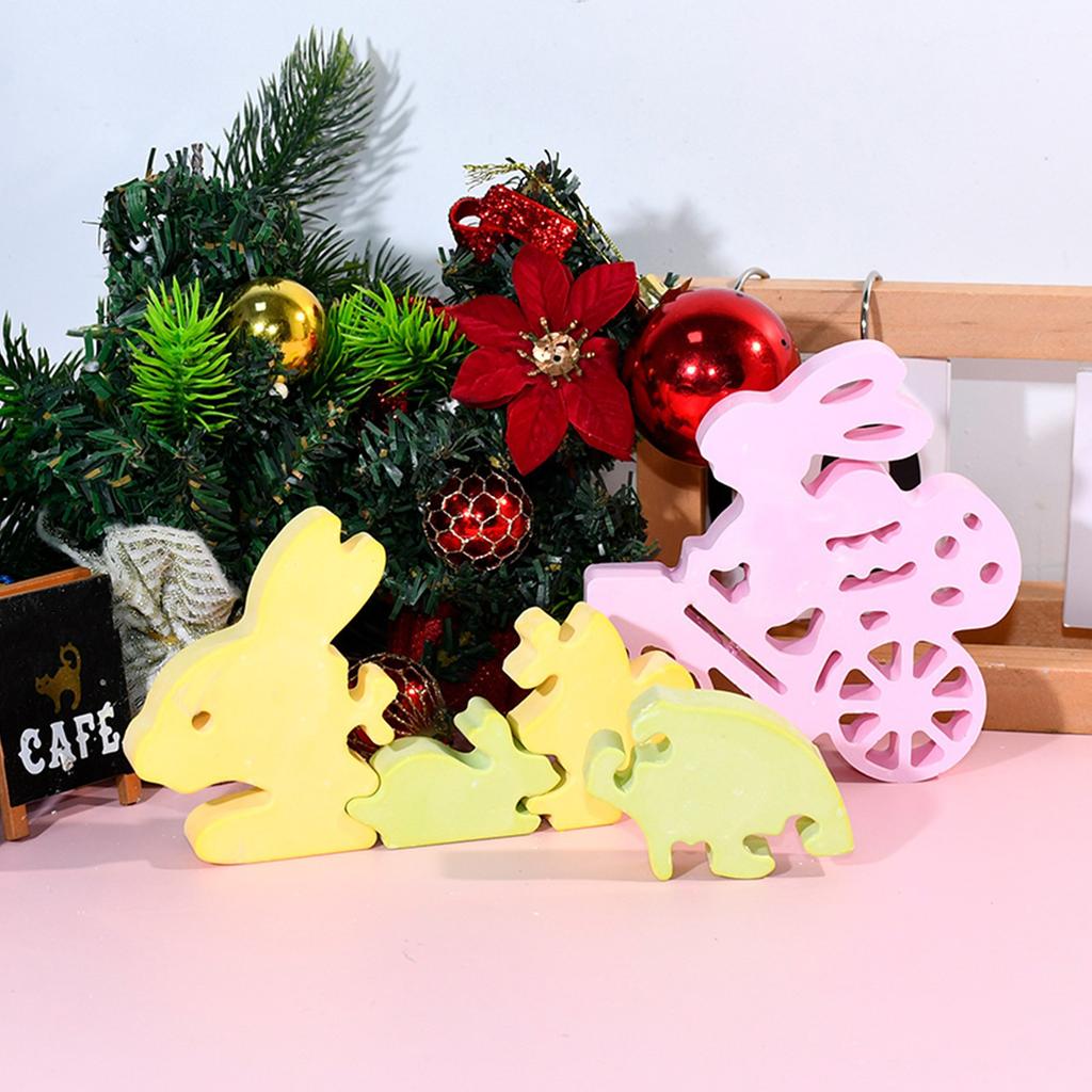 Food Safe Silicone Mold for Easter Rabbit Figurine Handmade Resin Decorations Mould for Family Activities