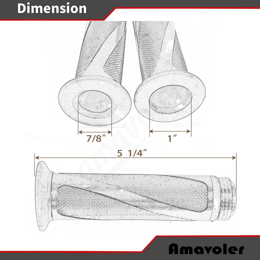 Universal Motorcycle Handlebar Grips Fits For Motorcycles With 7/8" Left Grip And 1" Right