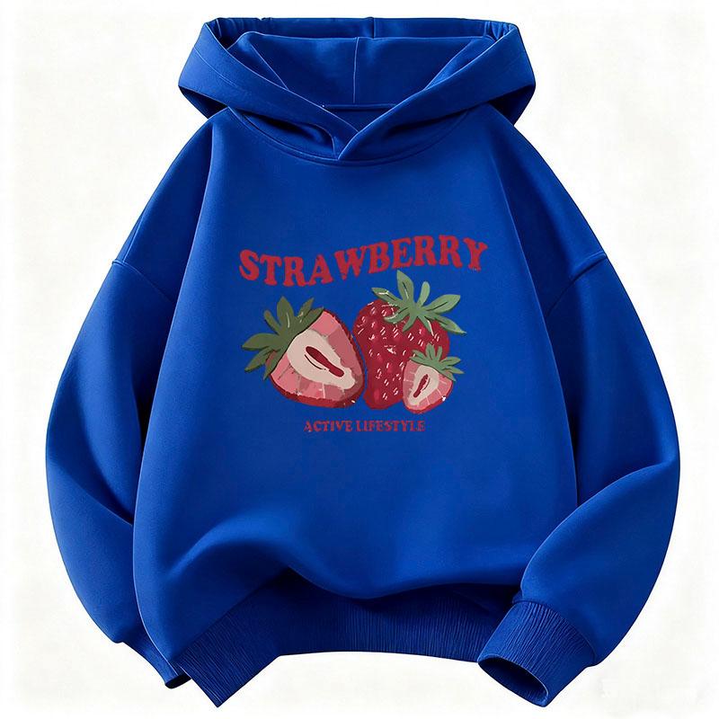 Sudadera con capucha divertida de fresa Y2k años 90 Niños Sudadera con capucha infantil para niños y niñas Otoño Primavera Sudaderas con capucha casuales