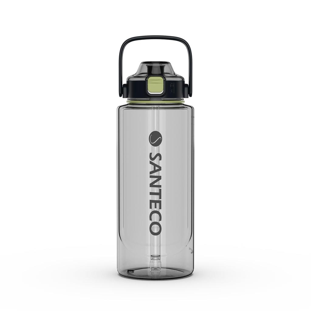 SANTECO Water 2 with Direct Easy To with Carry ERIE Plastic Cup Series Bottle, 2000ml, Liters, BPA-Free, Straw, Drinking, Ultra-Lightweight, Portable,