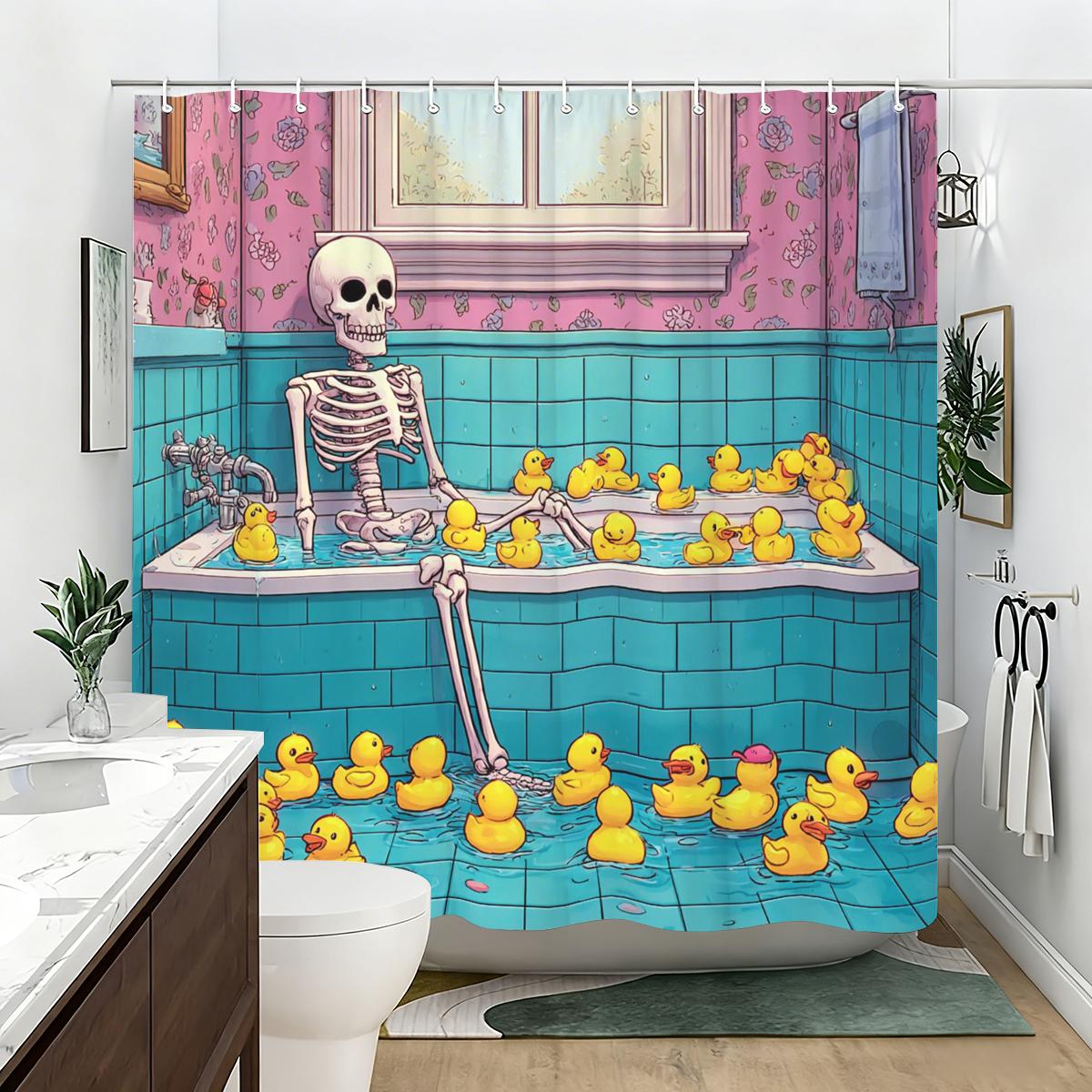 

Vibrant & Fun Themed Polyester Shower Curtain - Stylish Bath Decor, Creative Bathroom Polyester For Home & Hotel W60H190(CM)-1 Pcs