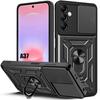 Case for Samsung Galaxy A37 5G, Shockproof with Ring and Sliding Camera Protection - Black