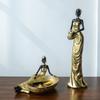 Modern Retro African Black Figurine Ornaments - Creative Soft Decor for Light Luxury Living Room
