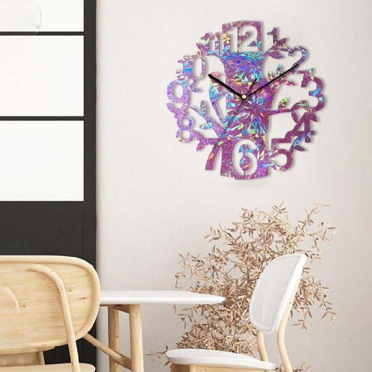 Hollow Tree Clocks Silicone Mold Clock Holographic Resin Mold for DIY Wall Decor