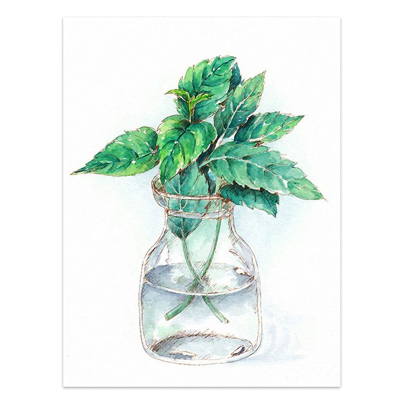 Watercolor Plant Flowers Canvas Paintings Sunflower Botanical Prints Leaves Poster Decorative Picture for Living Room Home Decor