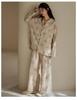 Rou Shan Women's Pure Cotton Gauze Long Sleeve Pajamas - 2025 High-End Spring/Autumn Homewear Set