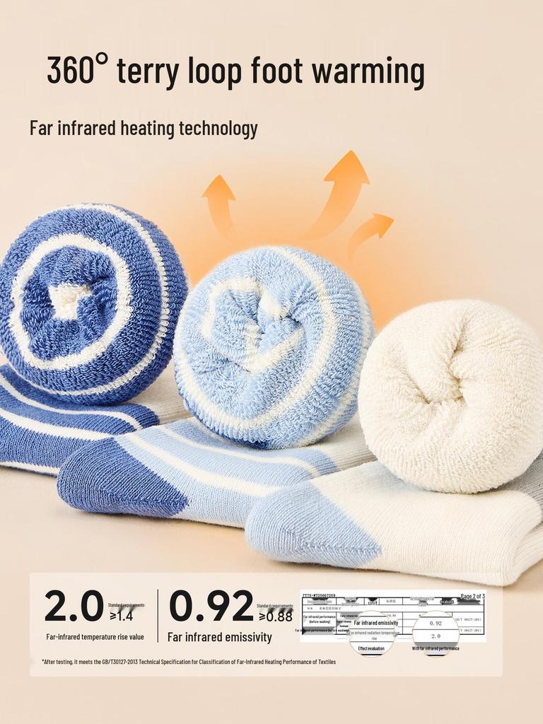 Nidoran Vinter 2025 Tykke Bomull Midt-legg Babysokker - Varm Frotte for Gutter