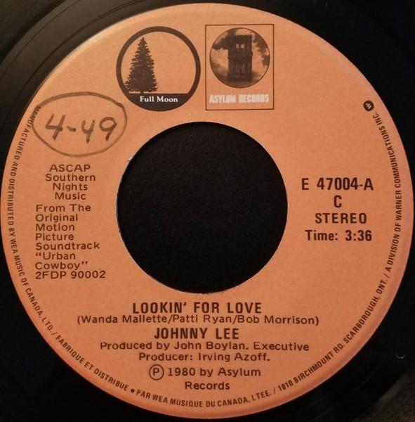 

7-дюймовая пластинка JOHNNY LEE EAGLES Lookin For Love Lyin Eyes E47004 ASYLUM FULL MO 1980 Канада Рок Б/у