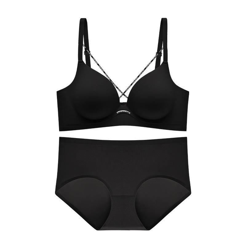 Leopard Print Wire-Free Push-Up Bra with Anti-Sagging Side Support