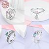 Luminous Firefly 925 Silver Ring Sparkling Rainbow Color Heart Wishbone Flower Original Rings For Women Wedding Jewelry