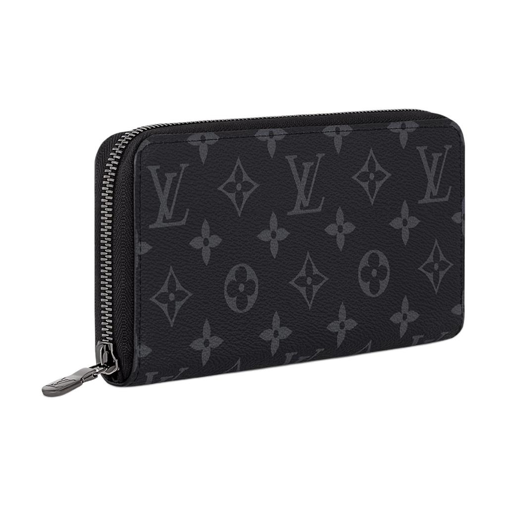 Louis Vuitton Zippy Letter Logo Zip Wallet Monogram Eclipse Canvas Women Wallet Gray M11611