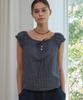 HAINT Lucet Check String Button Blouse 2Col_Navy