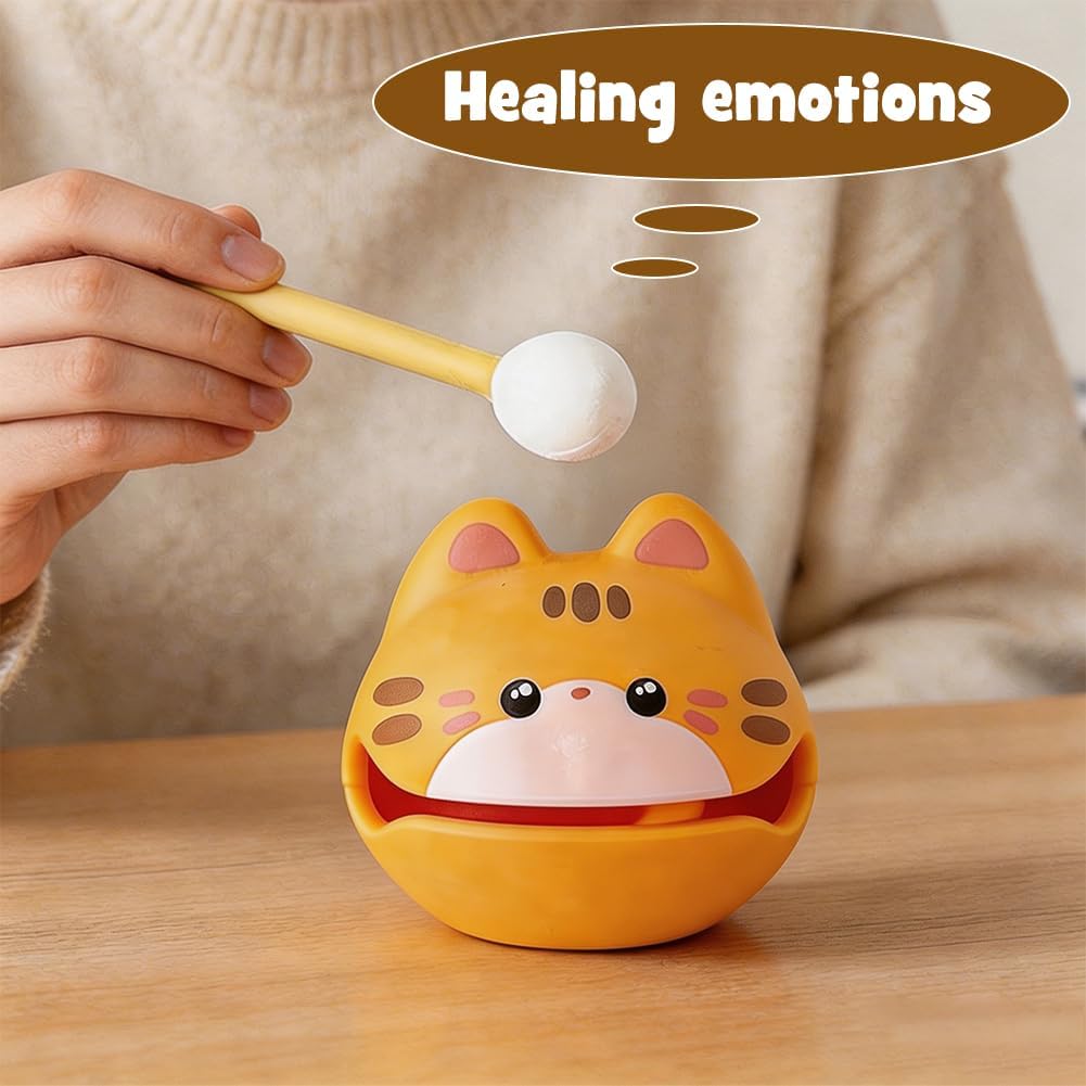 Cat-Shaped Meditation Drum – Cute Hitting Fidget Sensory Desktop Zen Drum