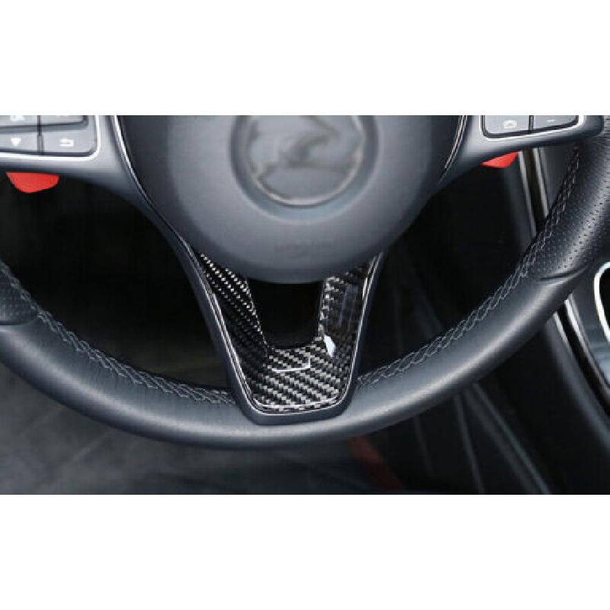 Carbon Fiber Steering Wheel Panel Cover Trim Fit For Mercedes-Benz GLC 2016-