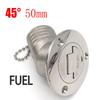 45/90 Degree Stainless Steel 316 Deck Filler Cap GAS DIESEL FUEL WASTE WATER 50mm(2inch) Marine Boat Yacht Hardware Deck Filler