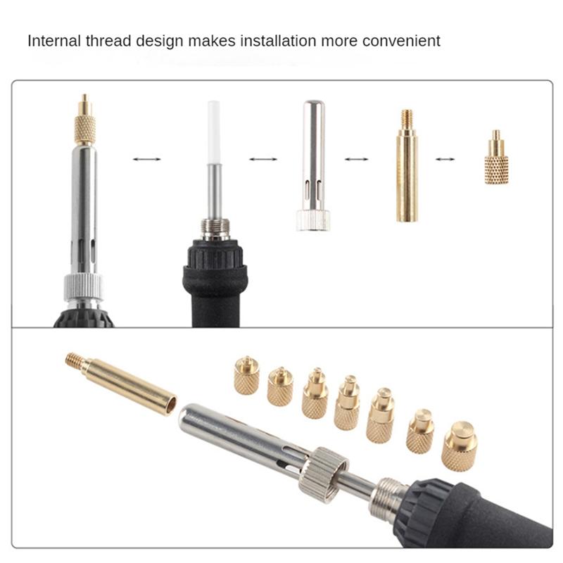 A96I-Heat Set Insert Soldering Iron Tip M2-M8 Brass Hot Melt Inset Nut Embedded Thread Insertion Kit For 3D Printing Parts EU Pl