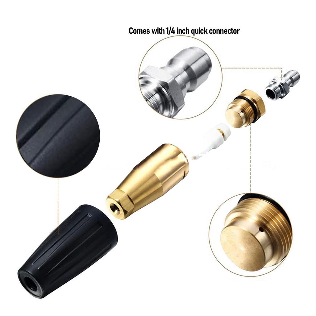 Pressure Washer Turbo Nozzle 4000 PSI 4.0 GPM 1/4in Quick Connector Rotating Turbo Spray Tips for Most Pressure Washers