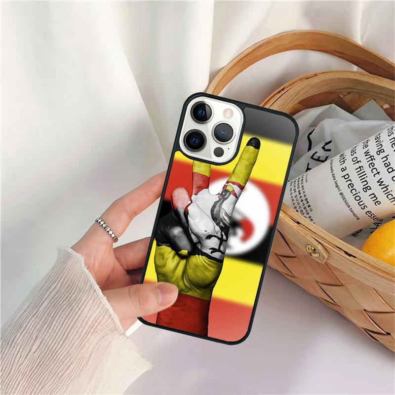 Uganda Flag Coat Of Arms Phone Case For iPhone 17 Air 16e 15 14 11 12 13 Pro  MAX Plus Coque Cover Shell