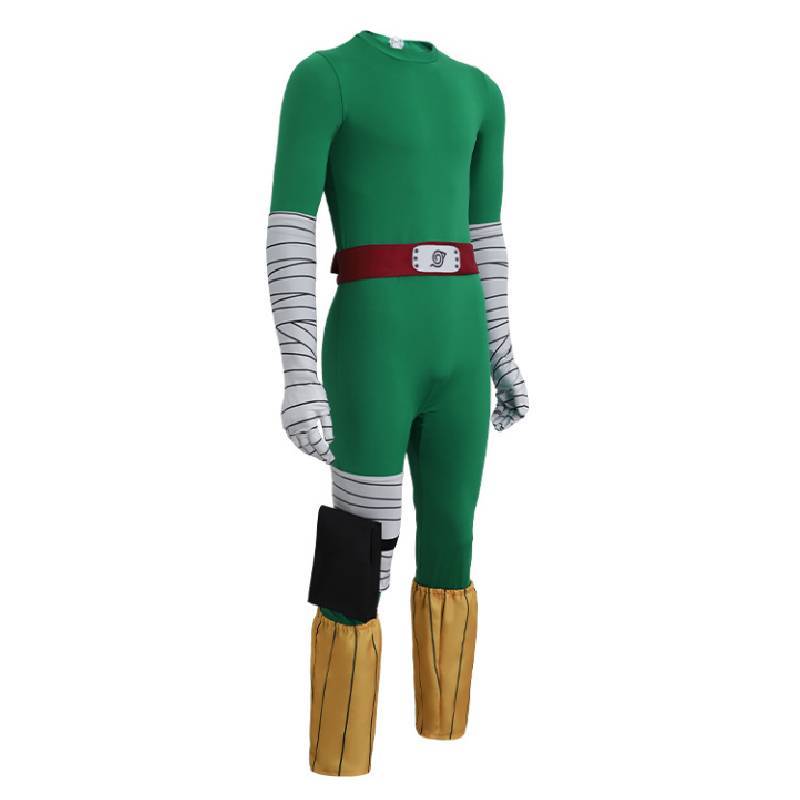Naruto Rock Lee Cosplay Jumpsuit With Printed Design For Anime Conventions