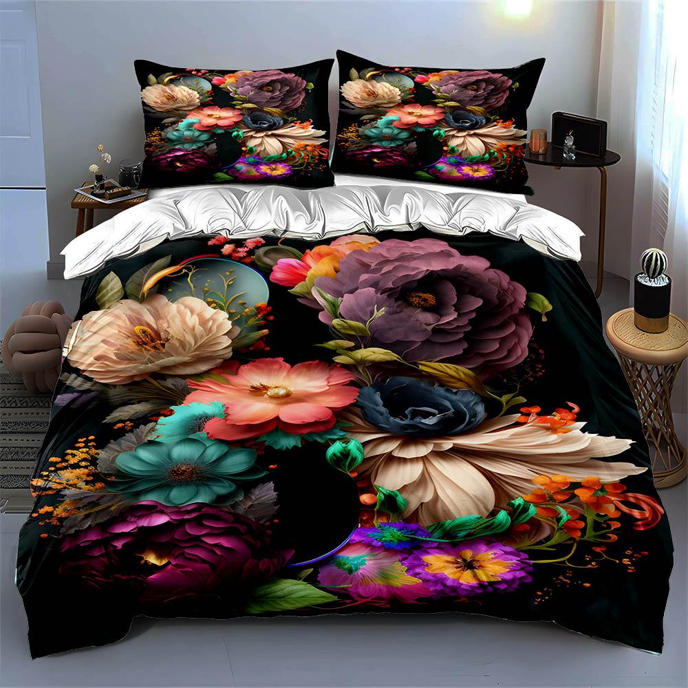 Colorful Floral Arrangement. Bedding Duvet Cover Sets Duvet Covers Pillowcases Gifts (1 * Duvet Cover 2 * Pillowcases, Without Duvet Insert)