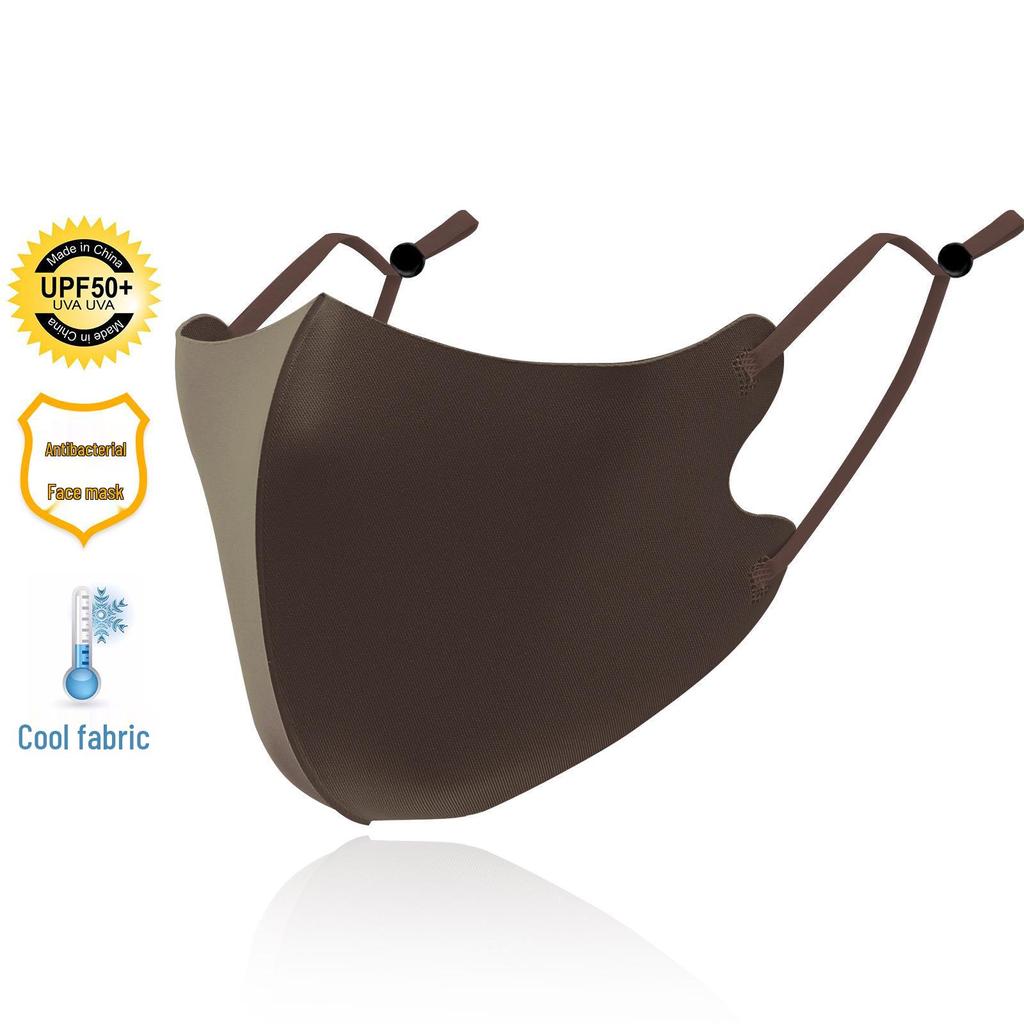 Ice Silk Breathable Sunscreen Mask with Logo - Solid Color, Ear Loop Design