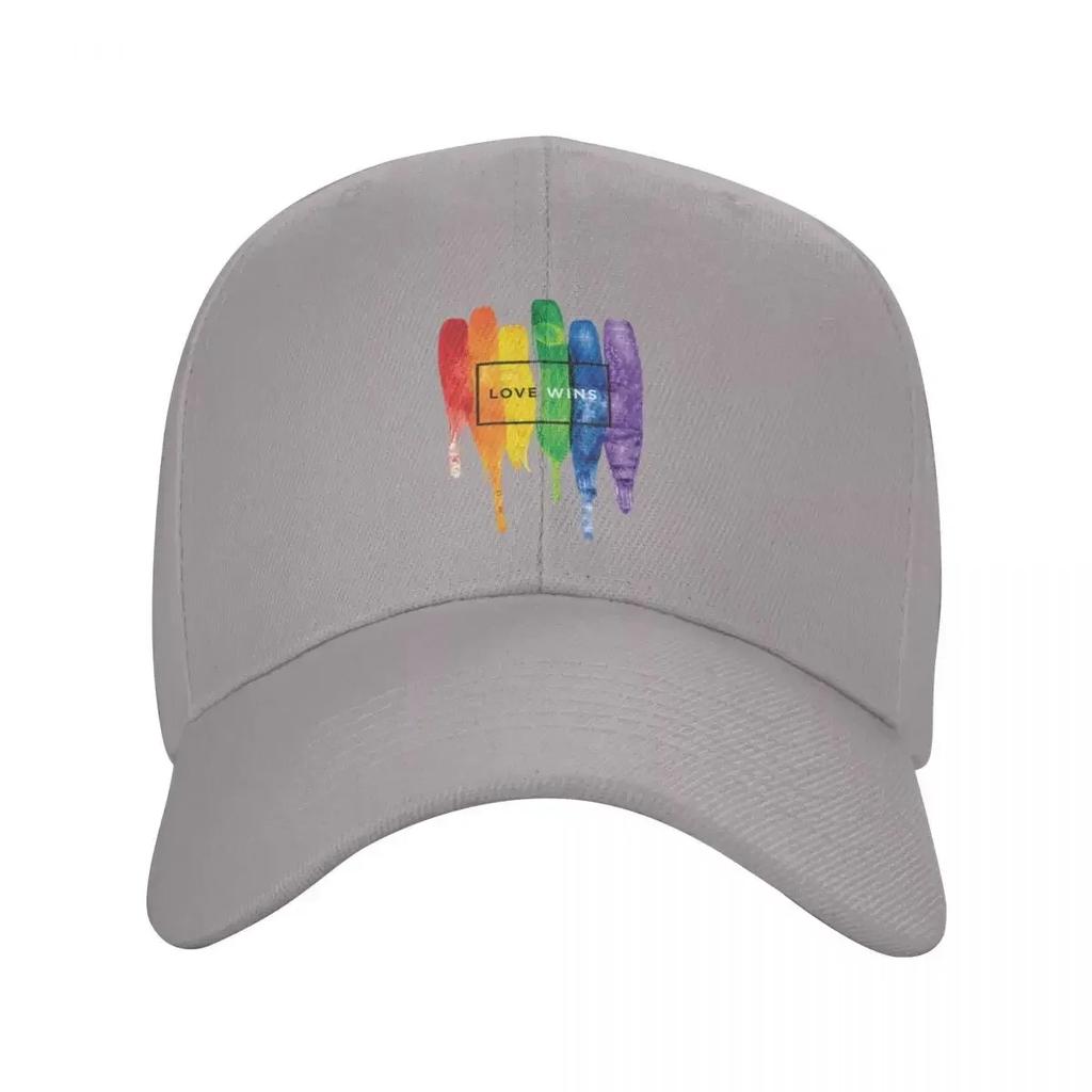 Custom Love Wins Rainbow LGBT Baseball Cap Outdoor Women Unisexs Adjustable Gay Pride Lesbian Dad Hat Summer Snapback Hats