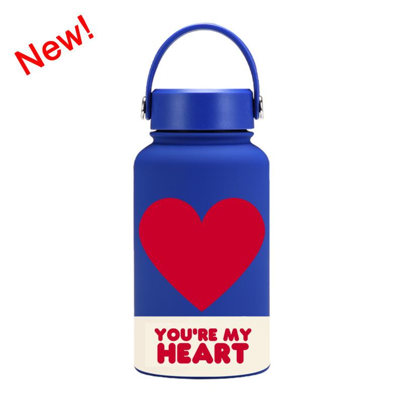 650Ml Thermos Cup Wide Mouth Portable Vacuum Children'S Student Sports Kettle Outdoor Printing Water Cup