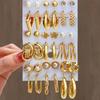 6 Pairs Boho Big Circle Hoop Earrings Set for Women Gold Color Bohemian Vintage Pearl Jewelry Gifts