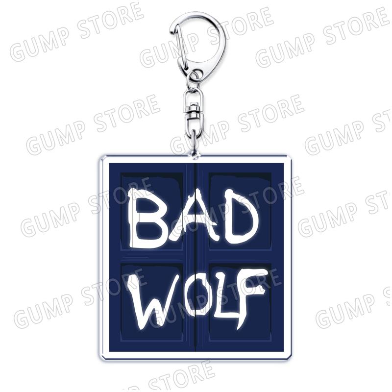 

Funny Cartoon Animation Keychains for Accessories Liger Bad Wolf Animals Rose Tyler Keyrings Jewelry Fans Friends Gifts