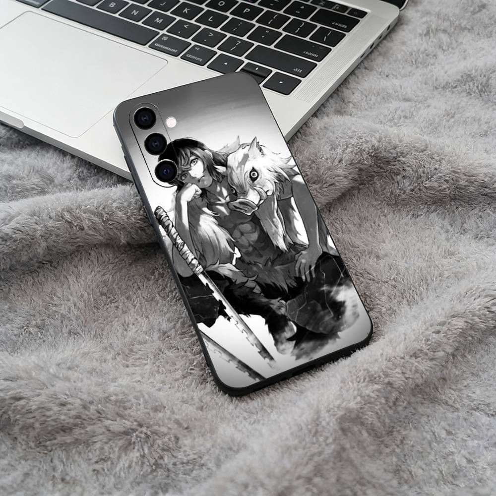 Popular Anime D-Demon Slaye Soft Silicone Phone Case for Samsung Galaxy A73/A71/A72/A70/A53/A52/A51 - Black