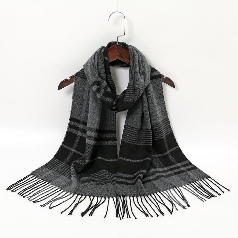 

Imitation cashmere plaid scarf autumn and winter high-end scarf women s fashion cold-proof neck protection scarf warm shawl