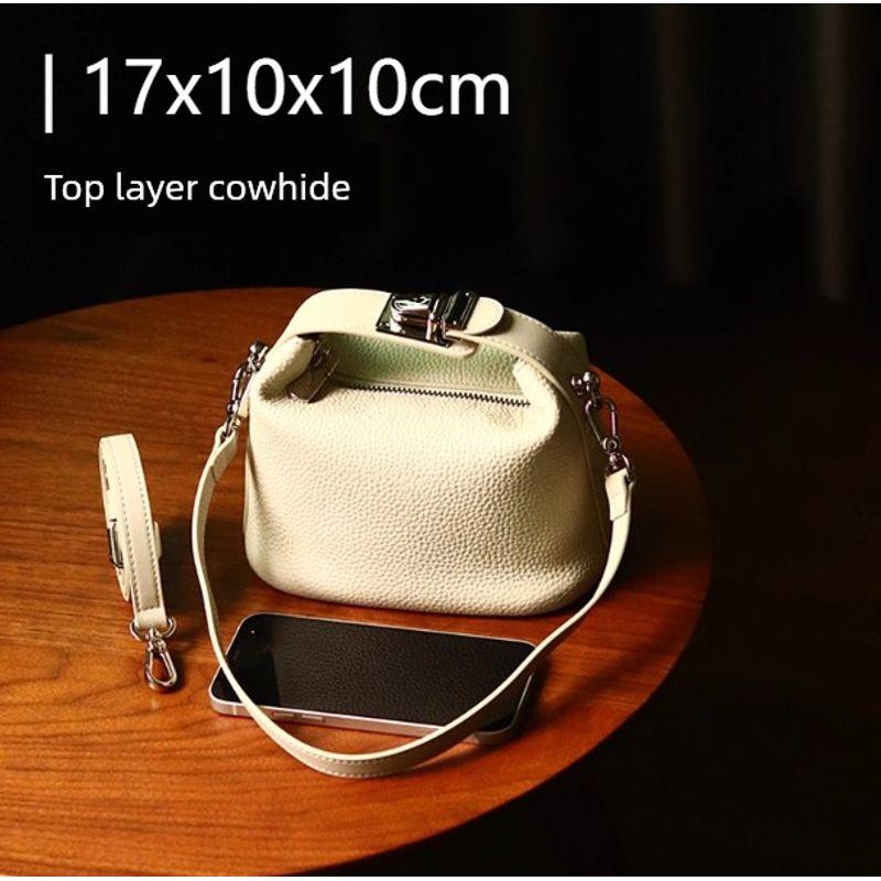 [Clearance Special Offer] First Layer Cowhide Women Bag Genuine Leather Bag Skeleton-Skin