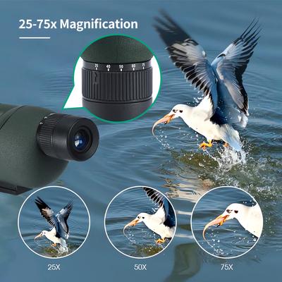 25-75x60 Zoom Pozorovací dalekohled ED čočka Výkonný monokulární dalekohled Bak4 hranol Pro venkovní kempování, pozorování ptáků, střelbu