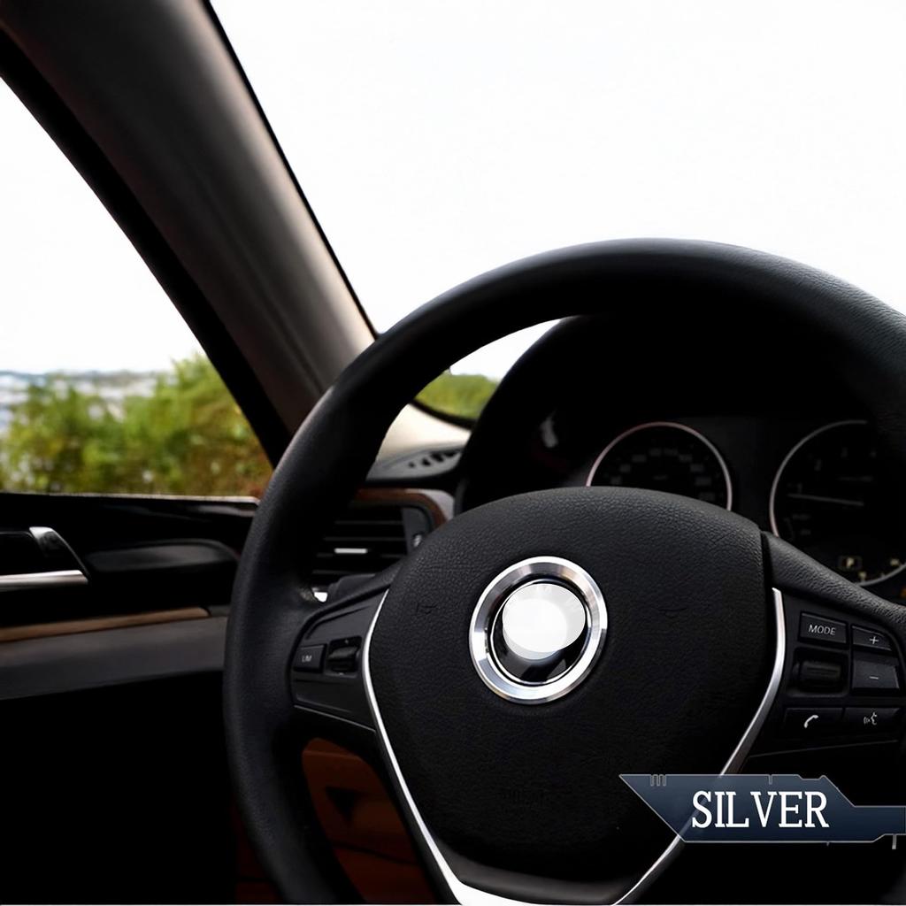 BMW Car Steering Wheel Emblem Ring Cover Silver Interior Steering Custom Fit 1/2//3/4/Series X1