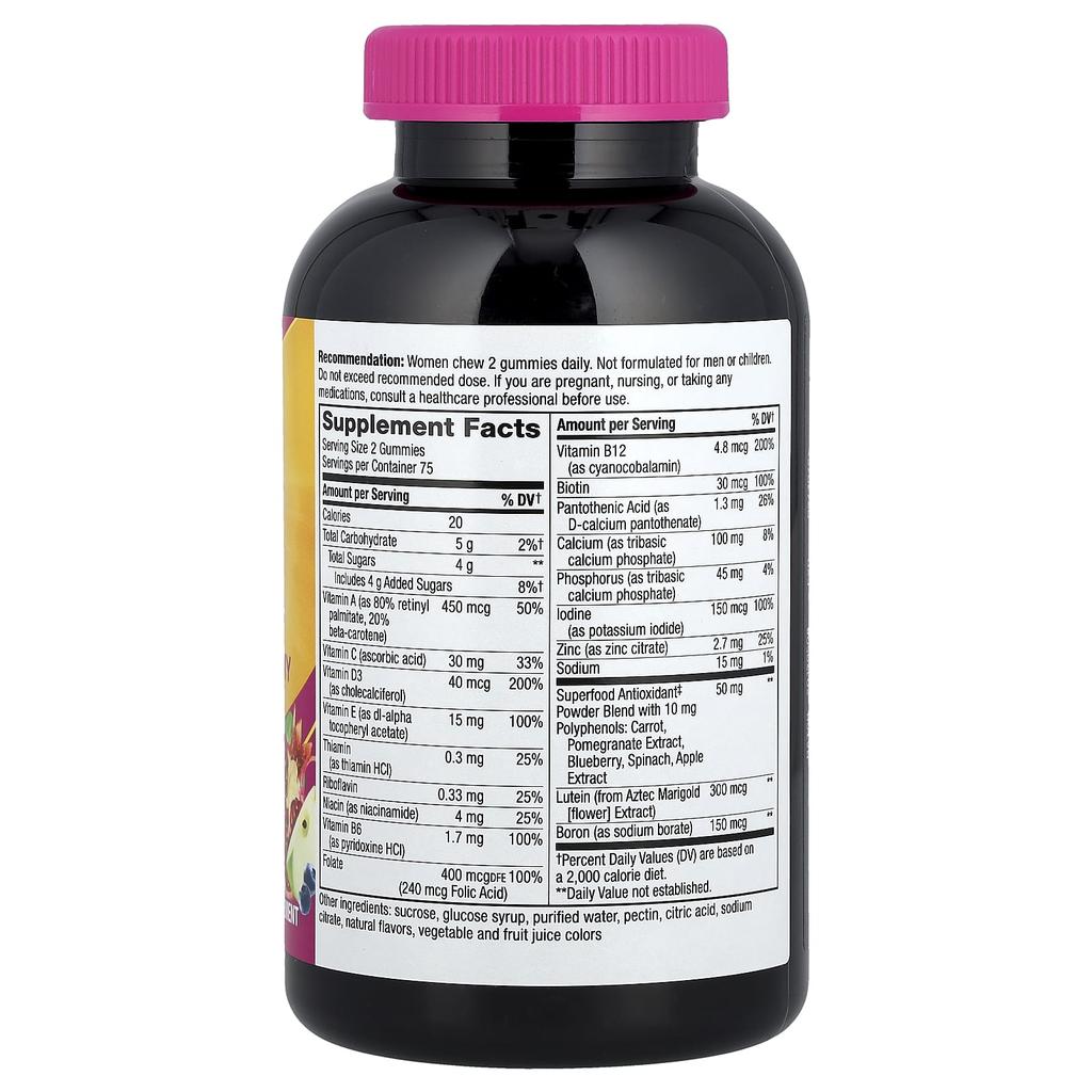 Nature's Way Alive!® Multivitamin Gummies for Women 50+, Mixed Berry Flavor, 150 Gummies