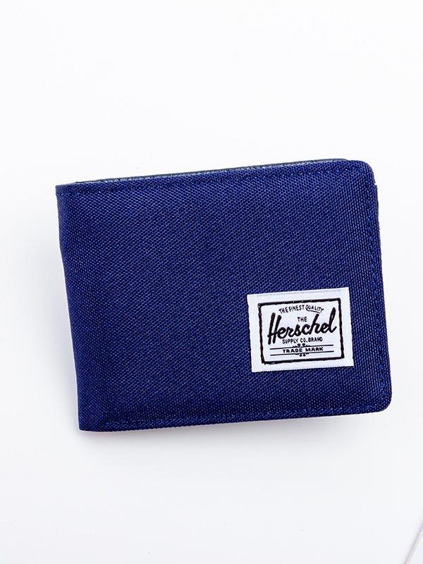 Trendy Korean Style Men's Short Canvas Wallet - Solid Color Coin Purse & Billfold