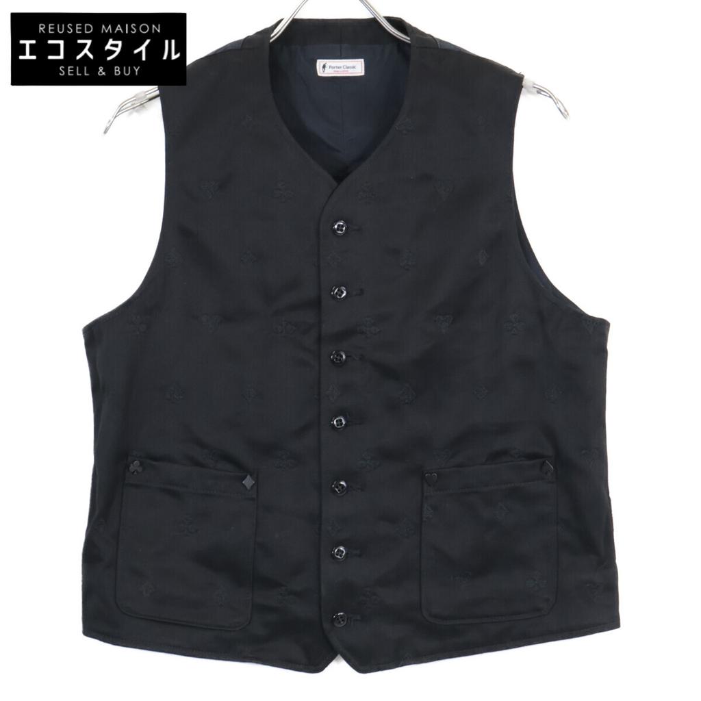 Porter Classic Black Trumpet Print Vest Best M blackUsed