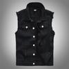 Trendy Men's Spring, Summer and Autumn Denim Vest Black Cool Men's Casual Vest Youth Waistcoat Vest
