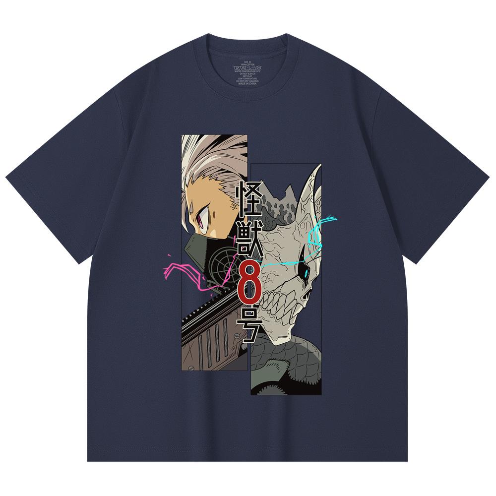 230 Gsm 100% Cotton Kaiju No 8 V17 Print Unisex Heavy Cotton T Shirt