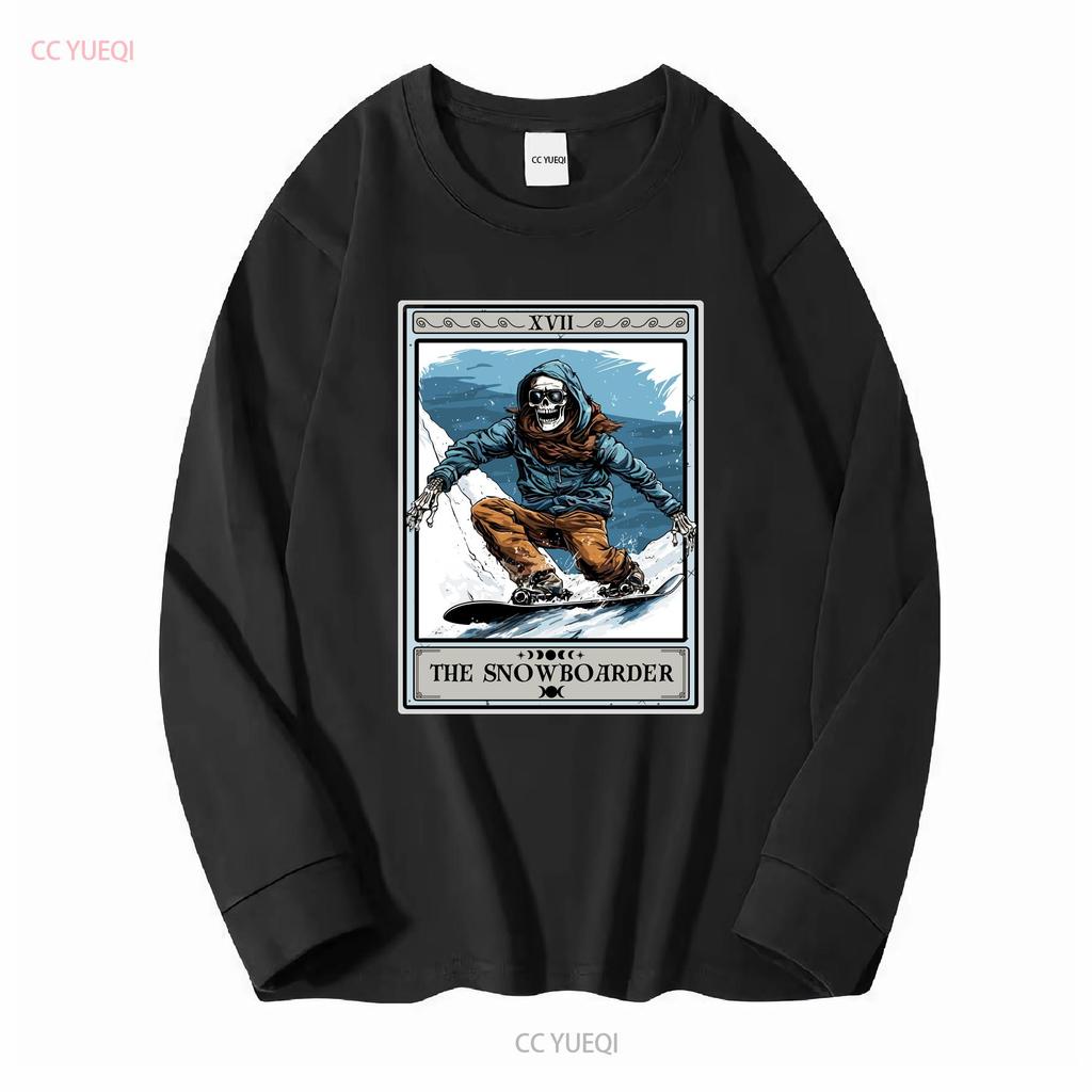 The Snowboarder Tarot Card T Shirt Snowboarding Vintage Washed Soft Top For Everyday Wear Versatile Breathable Casual