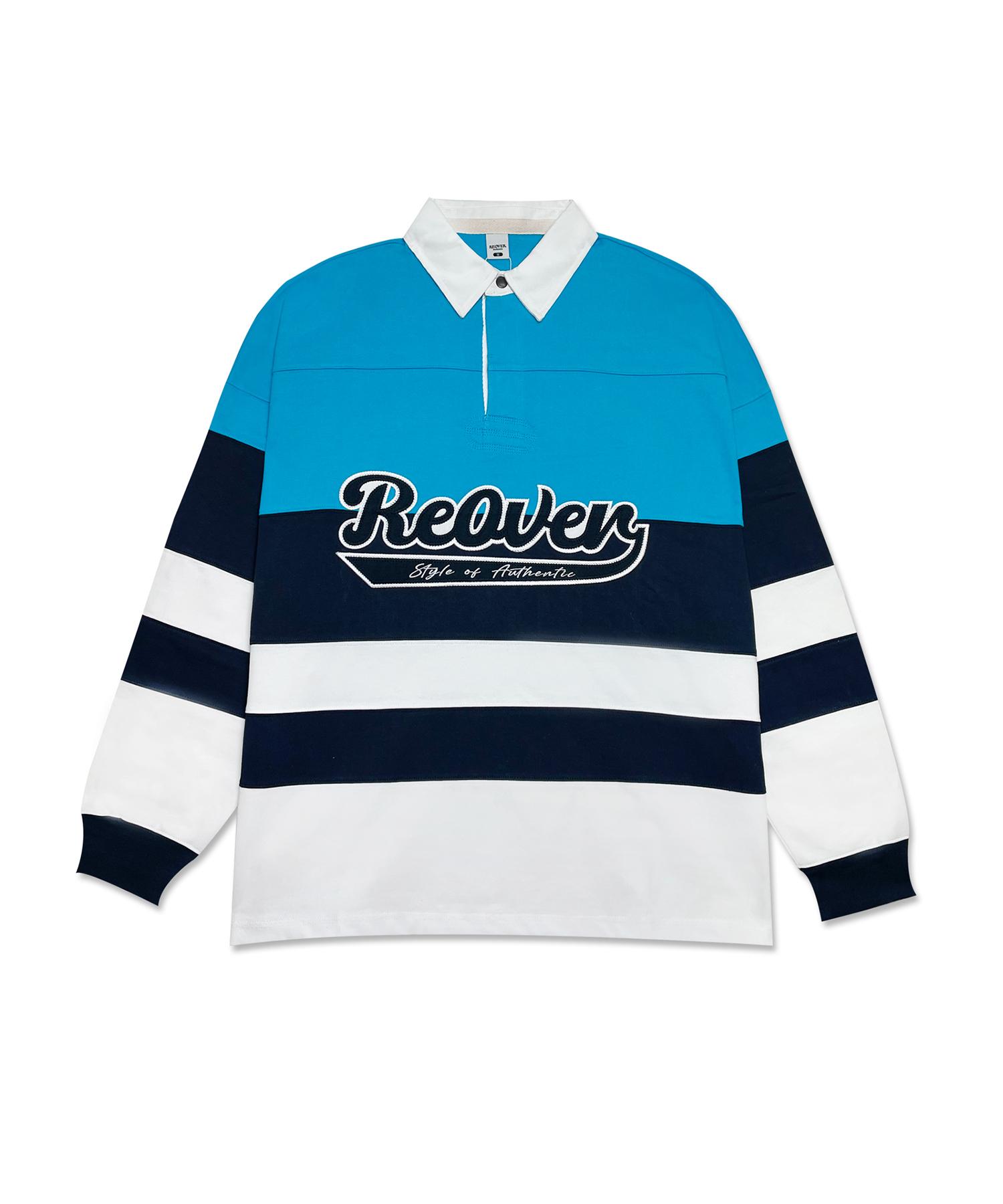 Рэгби футболка в стиле Old School - Синяя Black/L